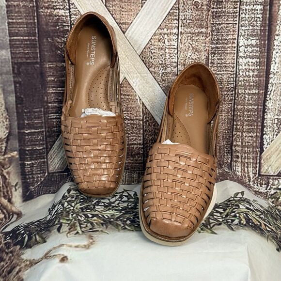 Sunsteps Venetian womens Tan Hand Woven Leather Huarache Sandals 8 Brown classic - Picture 3 of 16